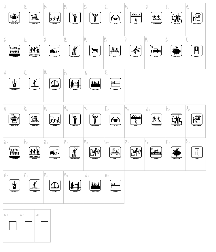 Santiago Icono font map